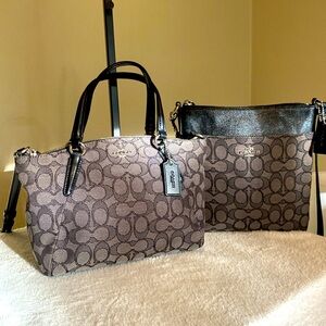 COACH Mini Kelsey Signature Satchel & Messenger Crossbody Set - NWOT